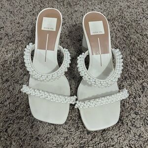 Dolce Vita White Pearl Heeled Sandals